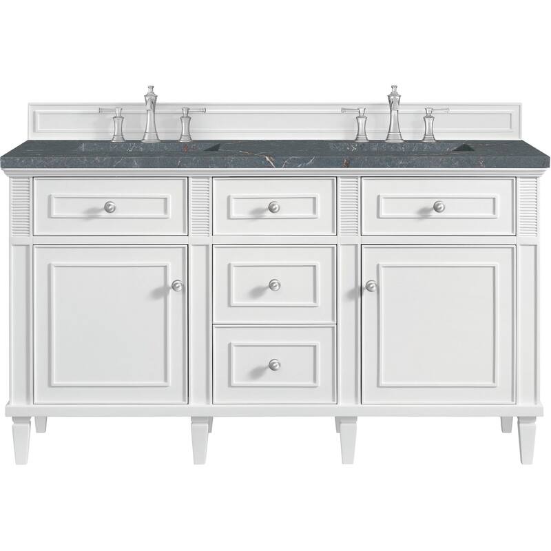 James Martin Vanities 424-V60D-FPBL Lorelai 60" Free Standing Double - Bright White