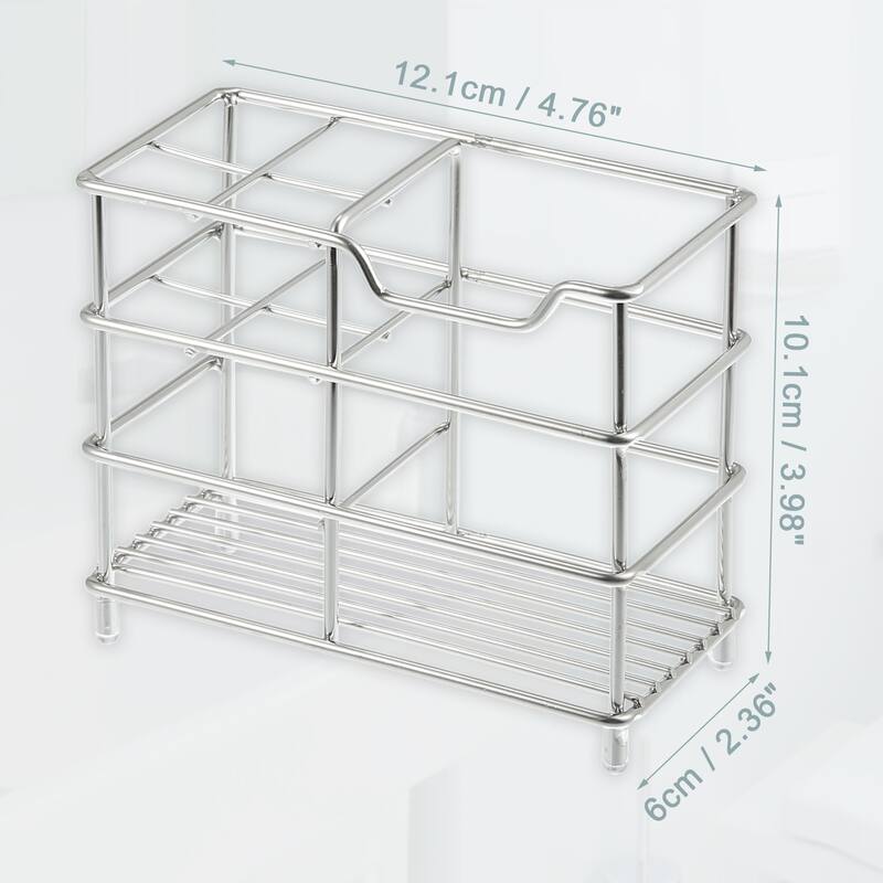4 Slots 304 Stainless Steel Toothbrush Holder, Toothpaste Holder Stand, Bathroom Kitchen Accessories Organizer