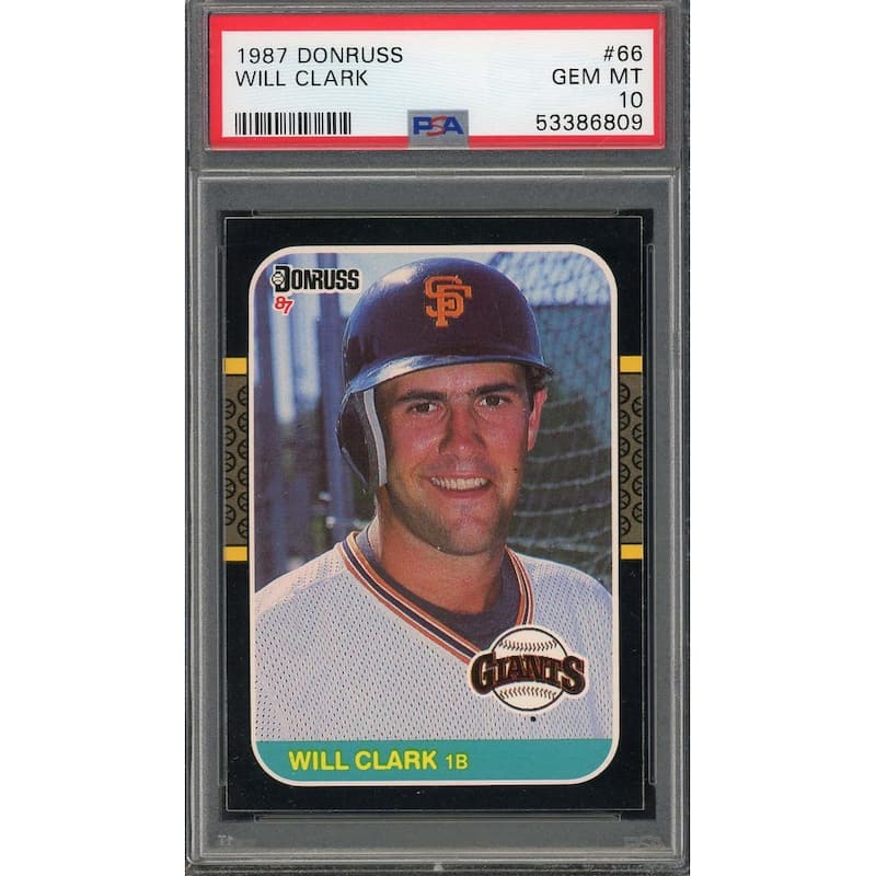 Will Clark 1987 Donruss Baseball Rookie Card RC #66 Graded PSA 10 - 8'6" x 11'6"