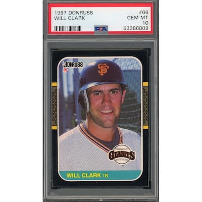 Will Clark 1987 Donruss Baseball Rookie Card RC #66 Graded PSA 10 - 8'6" x 11'6"
