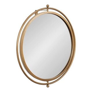 Kate and Laurel Baron Rustic Pivot Mirror, 21" Diameter, Raw Iron