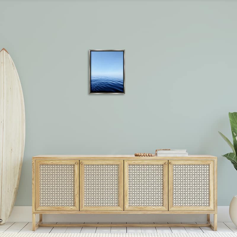 Stupell Cool Blue Ocean Ripples Framed Floater Canvas Wall Art Design By Kali Wilson