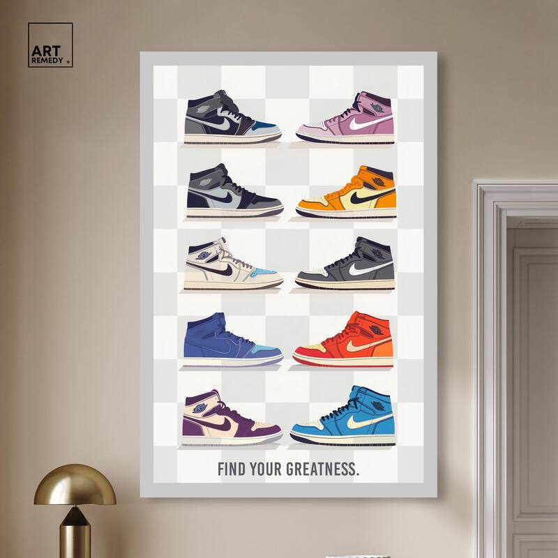 Find Your Greatness Sneakers Canvas by Art Remedy, Gallery Wrapped