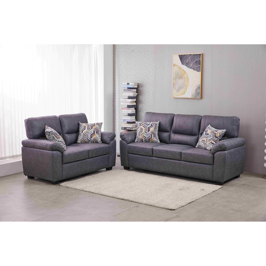 Faux Leather Living Room Set