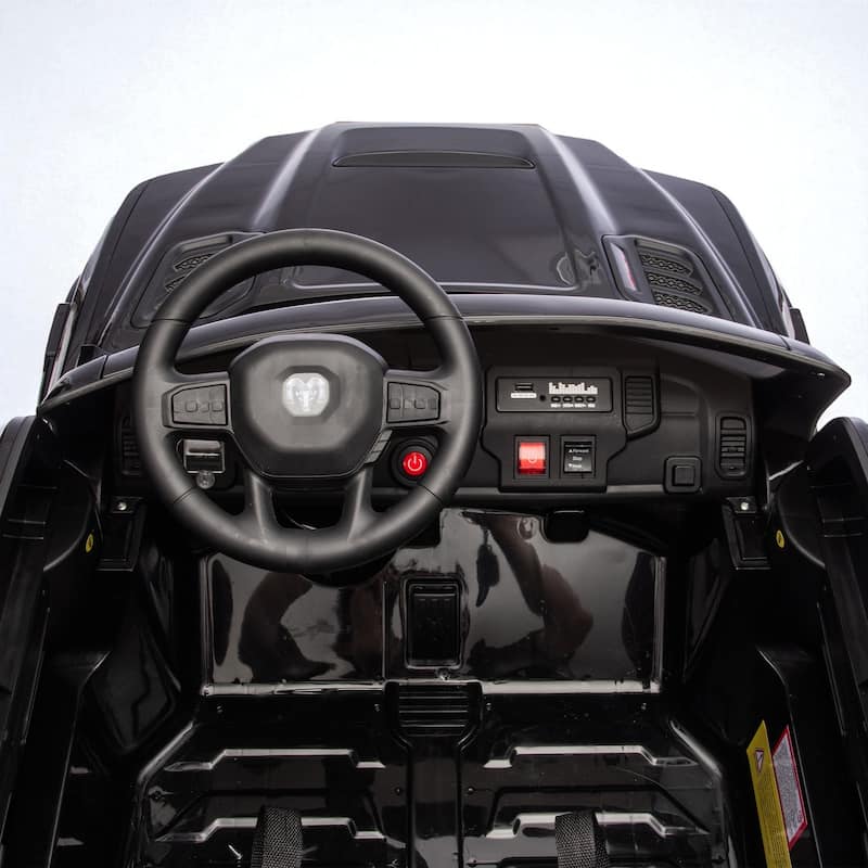 24V Licensed Dodge RAM 2500 2-Seater Kids Ride On Truck with Remote, Dual Motors, 4-Wheel Suspension, Bluetooth & Music