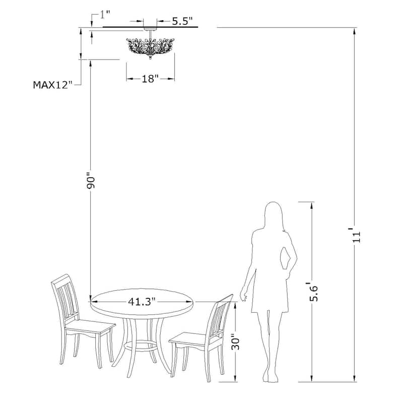 Flavia 4-light Crystal Beaded 9-Branch Semi-Flush Mount - 18 inches in diameter x 12 inches H
