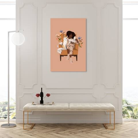 Oliver Gal 'Elegant Reading Pair' Fashion and Glam Wall Art Canvas Print Fashion Lifestyle - Brown, White