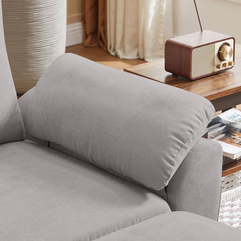 Jarenie 79.72" L Shaped Sofa with Storage Ottoman for Living Room