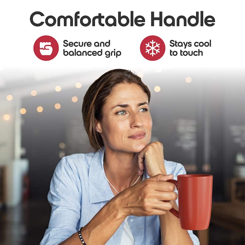 Omniware Set of 4 Teaz Cafe 18 oz Mugs with Matte Finish