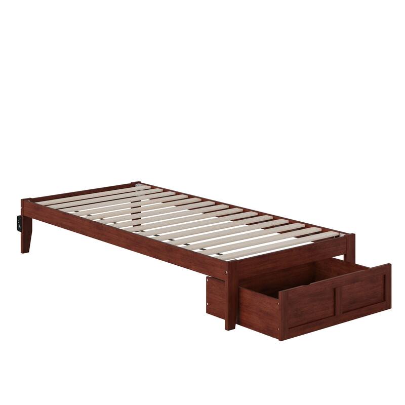 AFI Colorado Platform Bed with Foot Drawer and Charging Station