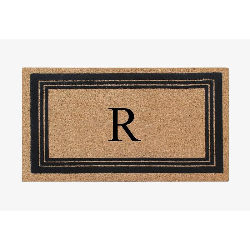 A1HC Natural Coir Monogrammed Entrance Door Mats Flock Doormat 24"X39" - R