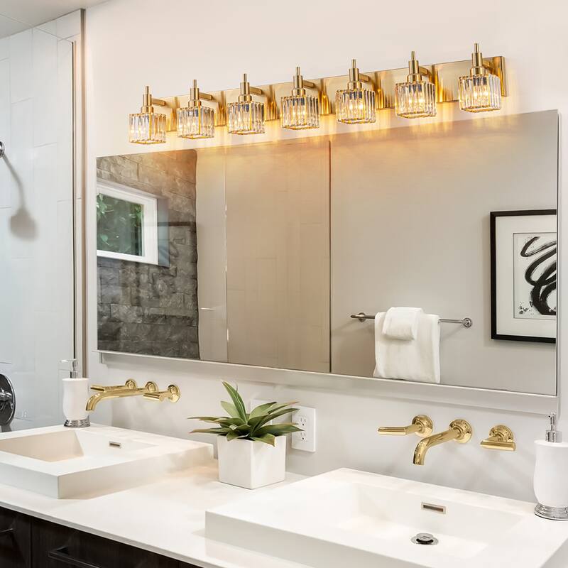 2/3/4-Light Modern Bathroom Crystal Vanity Light Wall Sconces