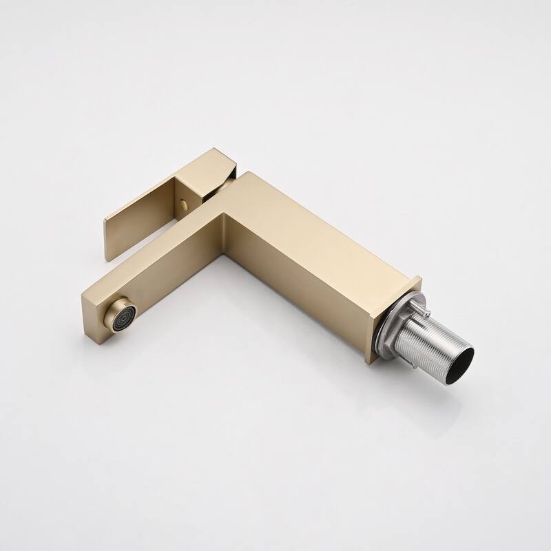 Modern Single Handle Bathroom Sink Faucet with Deck Plate and Drain Assembly, Fingerprint Resistant, Single Hole
