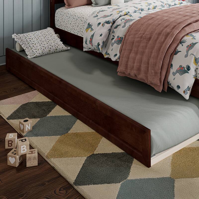 Roslyn Platform Bed with Panel Footboard and Twin Trundle