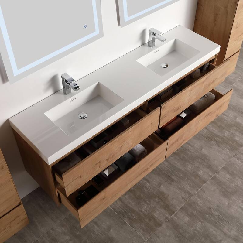 Blossom Assisi 72 Inch Wall Mounted Bathroom Vanity with Sink