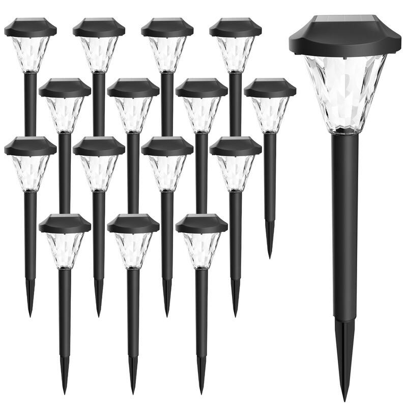 Solar Pathway Lights, Waterproof Outdoor Solar Lights for Garden and Landscape, Cold White - 16 Pack
