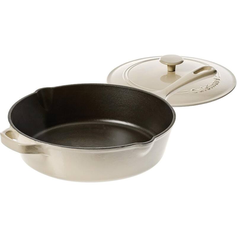 Cuisinart 12-Inch Cast Iron Chicken Fryer with Lid, 4.5 Quart Capacity, Porcelain Enameled Interior, Oven/Induction Safe