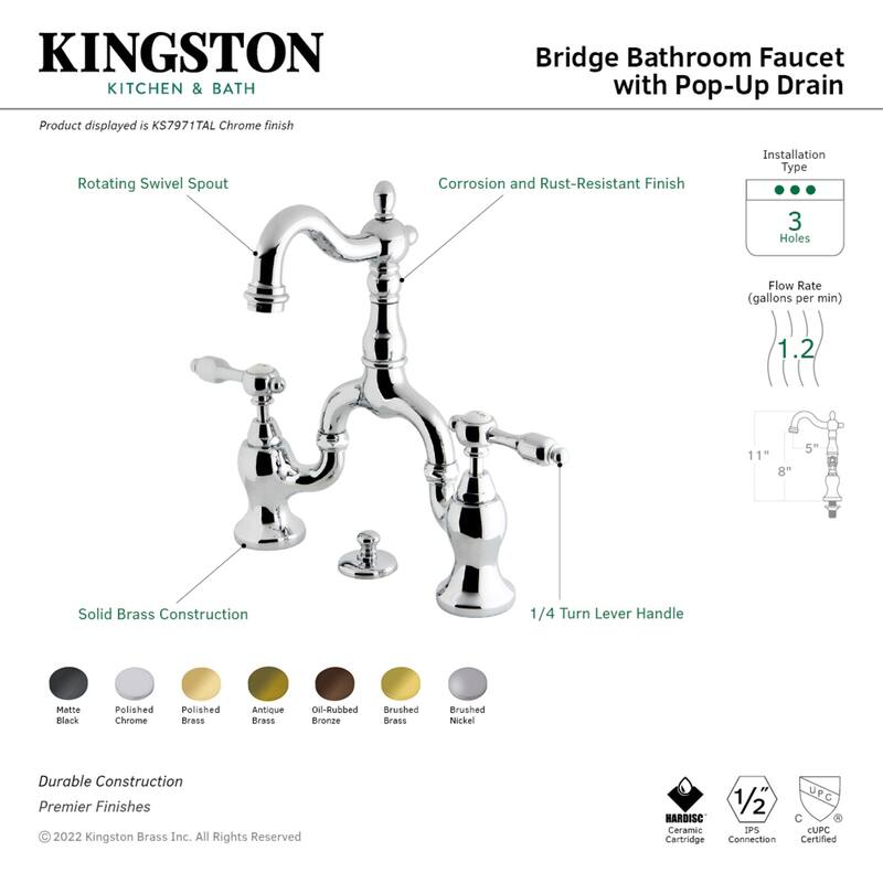 Kingston Brass Tudor Bridge Bathroom Faucet