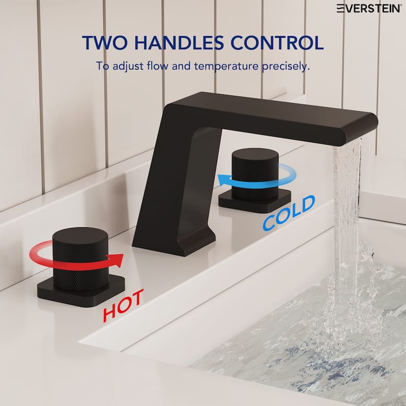 2 Pack, 3 Hole Widespread Bathtub Faucet with High Flow Waterfall Spout