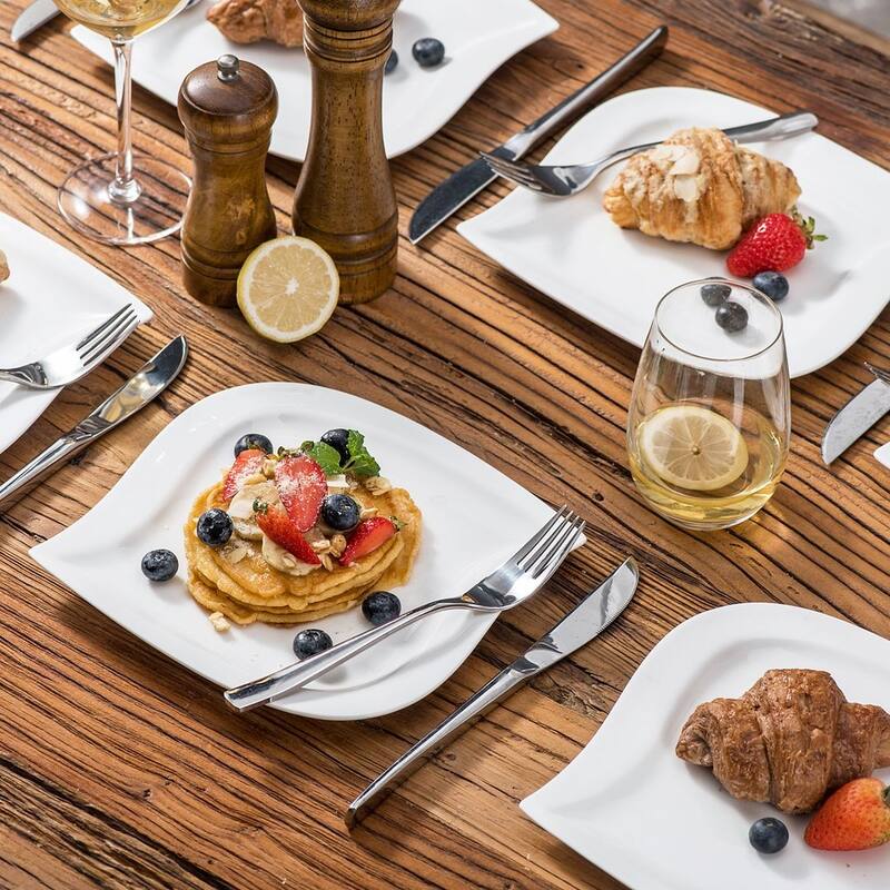MALACASA Elvira Porcelain 6-Piece Dessert Plate Set