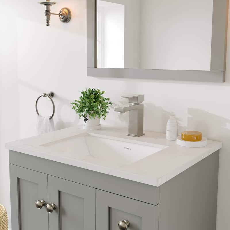 Eviva Acclaim 24"W Bath Vanity with Carrara Quartz Top & Undermount Sink