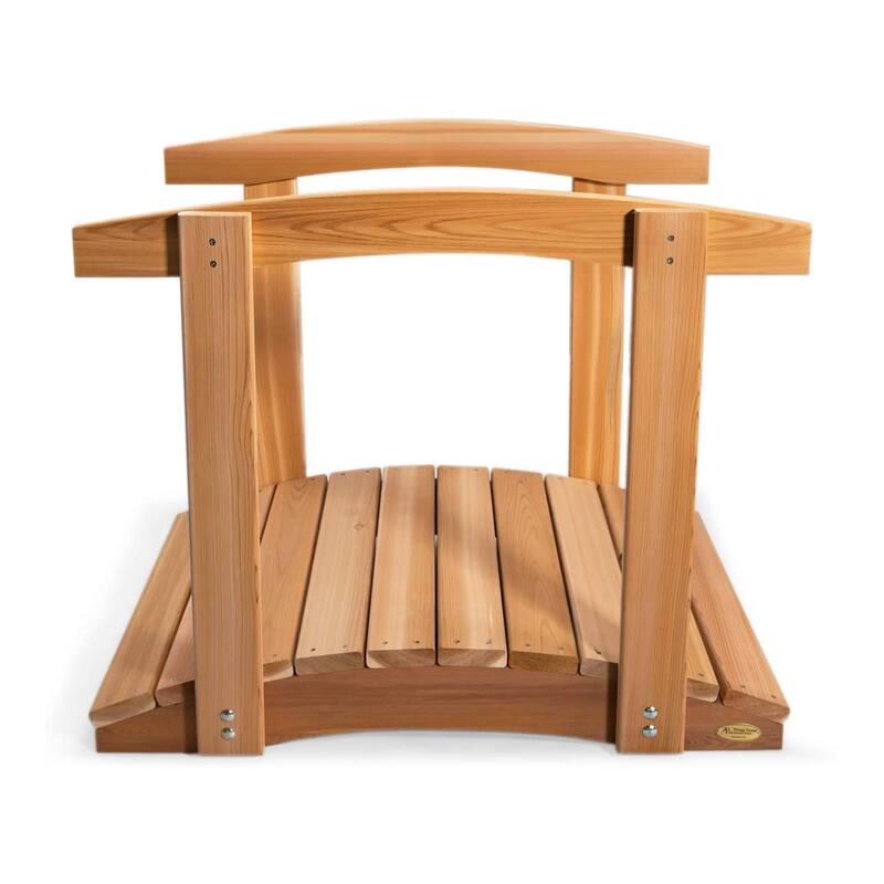 All Things Cedar Wooden Bridge, Garden Walkway with Side Rails, 3 Ft, Natural - 27