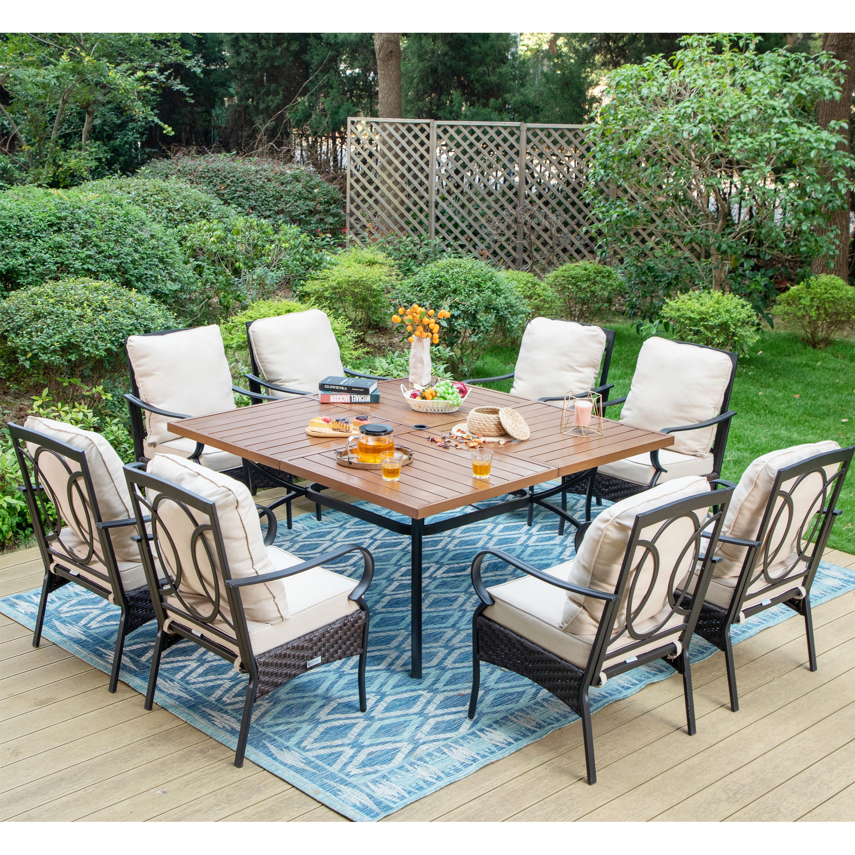 Large patio table and chairs sales