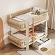 preview thumbnail 1 of 9, Natural+White Twin Over Twin Wood Bunk Bed Natural+White - Twin