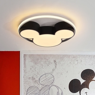 Modern Cartoon Dimmable LED Round Flush Mount Kids Light - 20.5 Inches