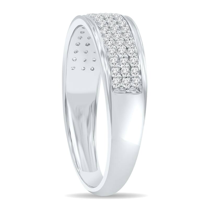 Women's 1/3 Carat TW Round Diamond Rave Wedding Band in 10K White Gold