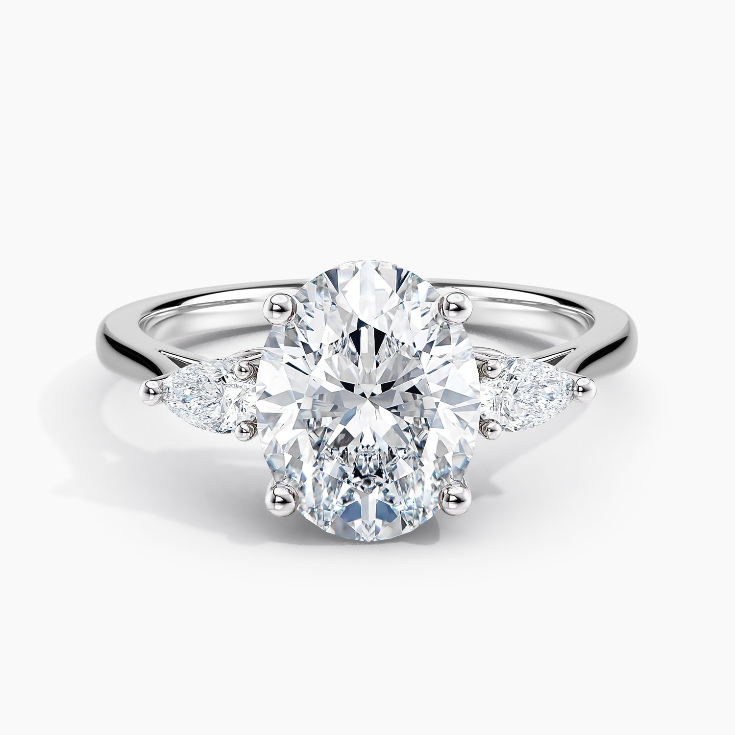 Auriya 14K Gold Lab Grown Diamond Oval Petite Modern Three Stone Hidden Halo Engagement Ring 1.27 - 5.27ct. tw. (E-F, VS)