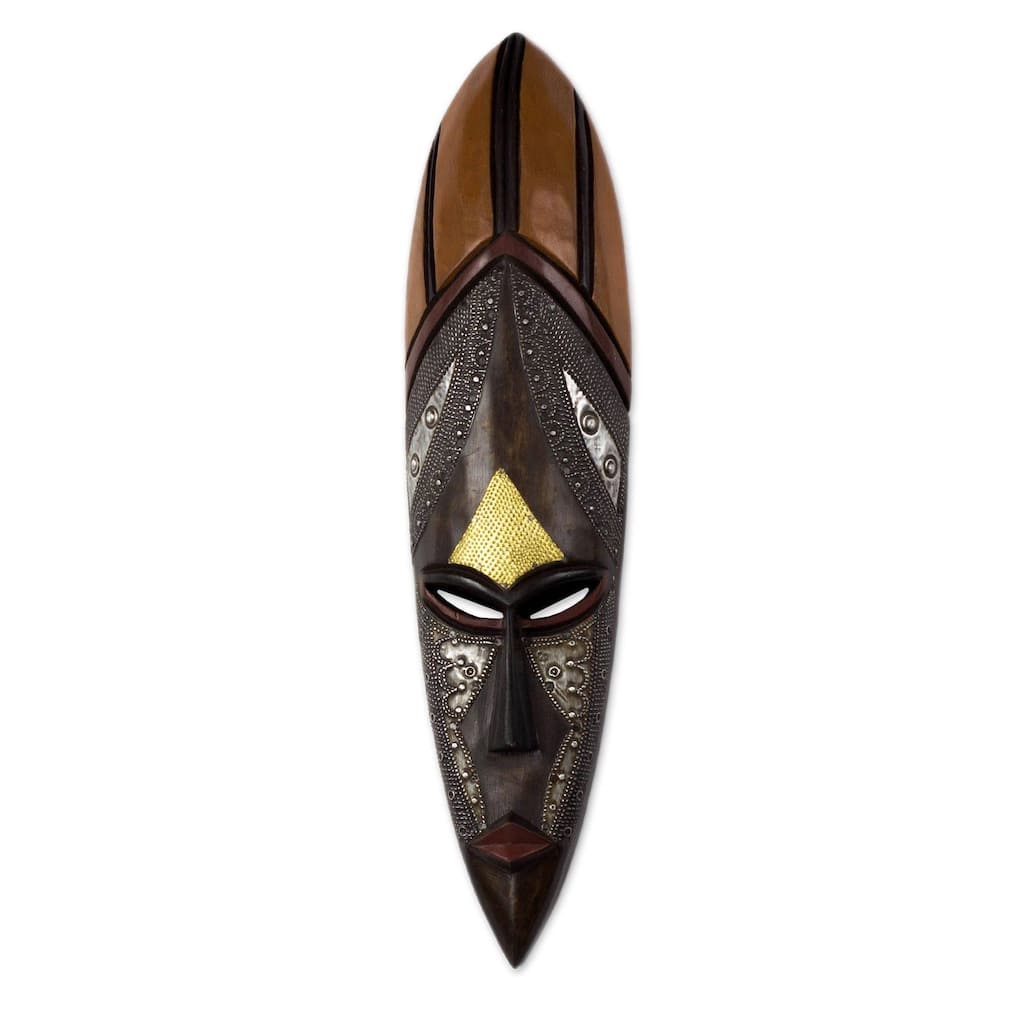 Handmade African Empress African wood mask (Ghana)