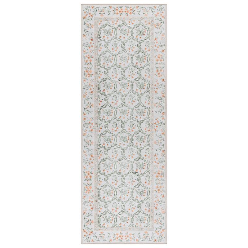 Gertmenian Crystal Print Soft Flat Pile Polyester Slip Resistant Washable Indoor Printed Area Rug Collection