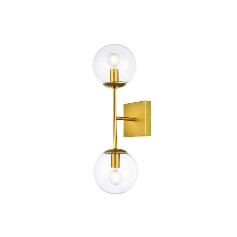 Nina 2 Light Clear Glass Wall Sconce
