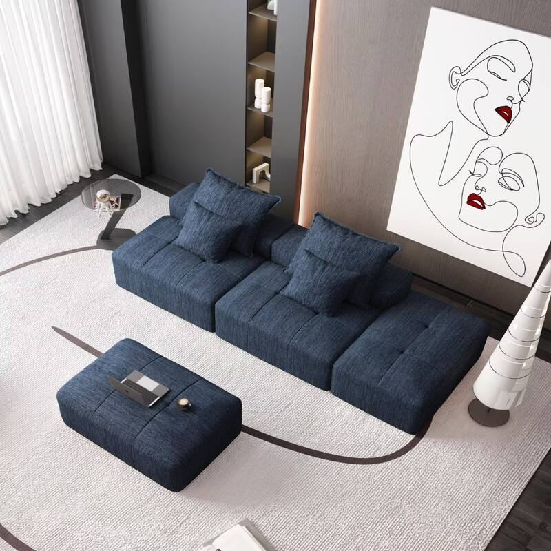 Oversized Modular Sectional Sofa,Sparkling Chenille Fabric,DIY Sofa