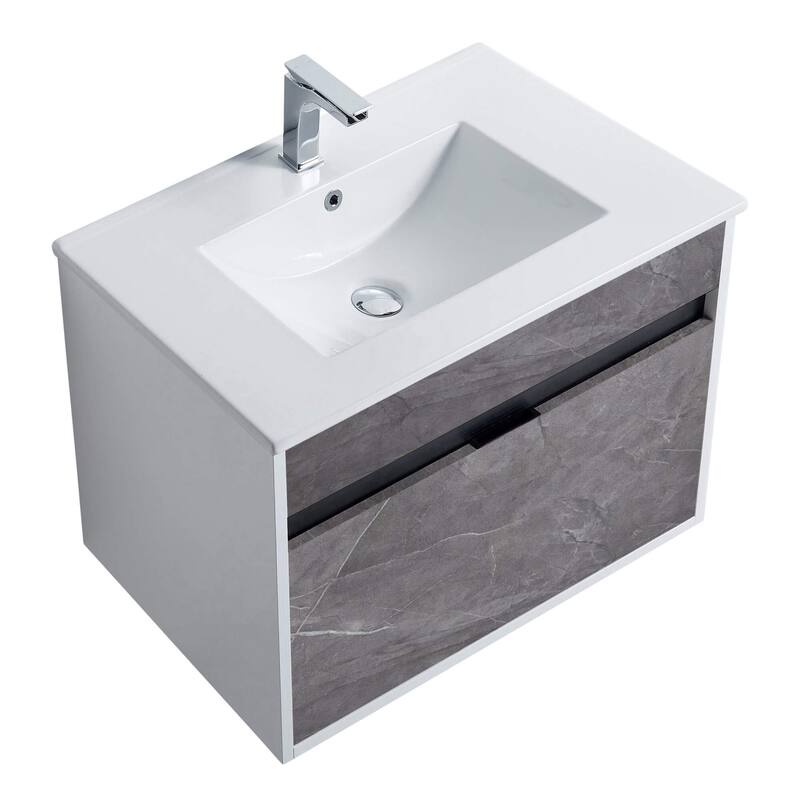 Fine Fixtures - Wall Mount Bathroom Vanity And Sink, Knob Free Design - Alpine Collection -