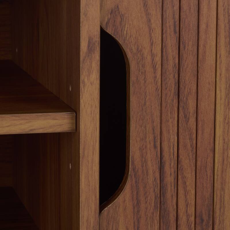 SAFAVIEH Home Ilyum 2-Shelf Tambour Doors Sideboard/Media Stand - 55"W x 16"D x 20"H