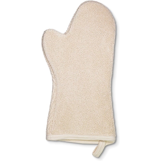 Country Cottons 100% Cotton Set of 2 Heavy Duty Heat Resistant Machine Washable Made in America Oven Mitts (Natural) - Beige