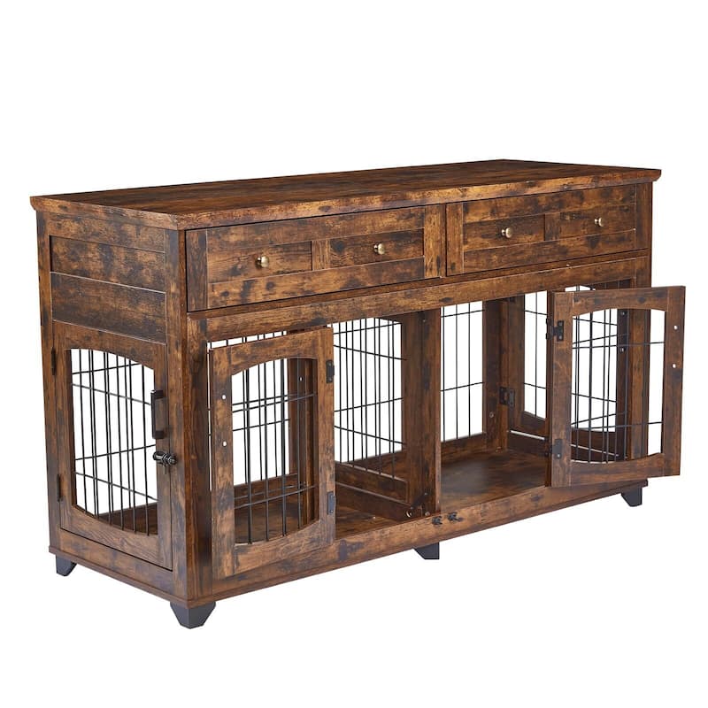 Dog Crate Furniture with Drawers