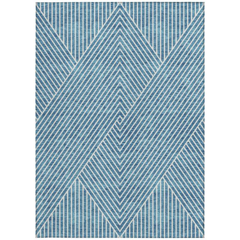 HomeRoots Geometric Transitional Rectangle Outdoor Rug