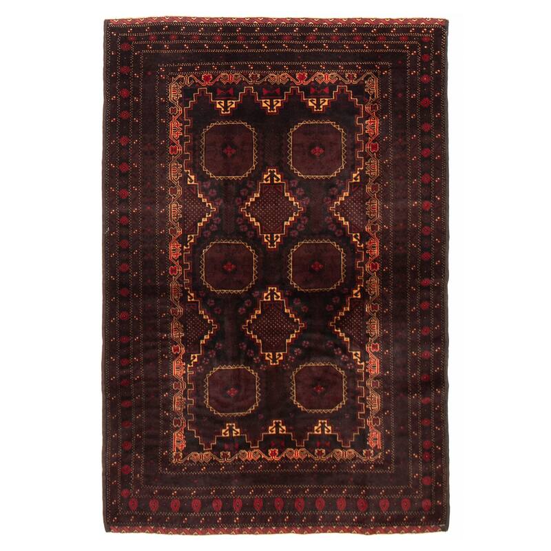 Teimani Black Rug 4'9" x 7'3" - 4'9 x 7'3 - Black - 4'9 x 7'3