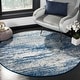 preview thumbnail 50 of 99, SAFAVIEH Evoke Erika Modern Abstract Distressed Rug 10' Round - Navy/Ivory - Round