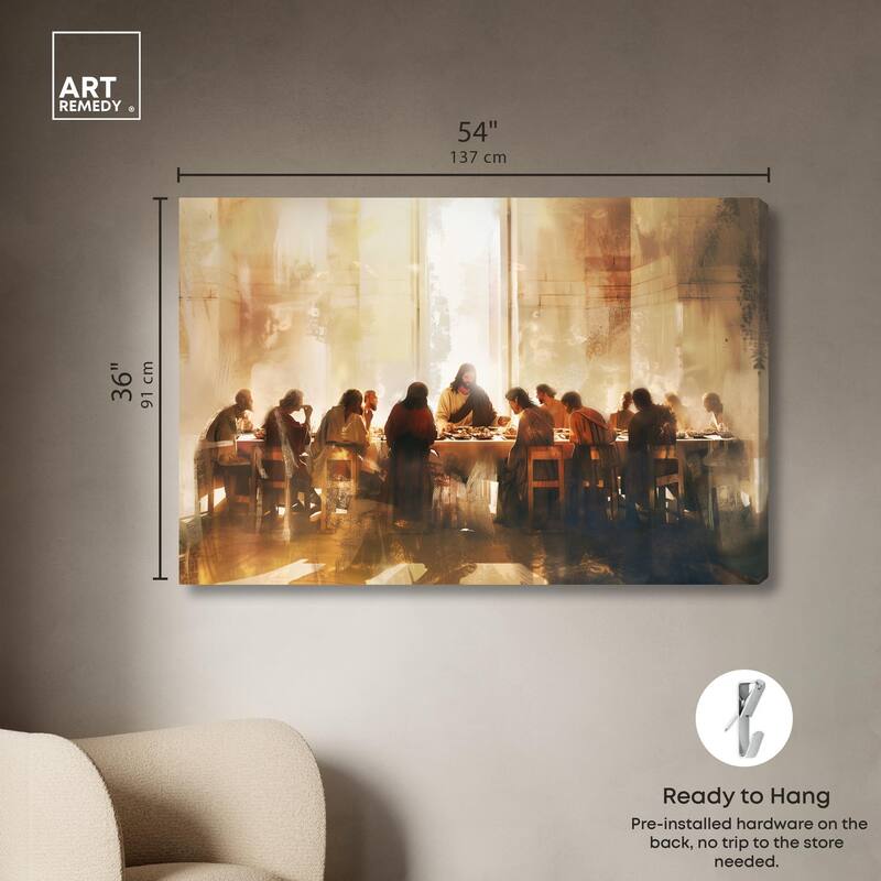 Supper in His Light Canvas by Art Remedy, Gallery Wrapped