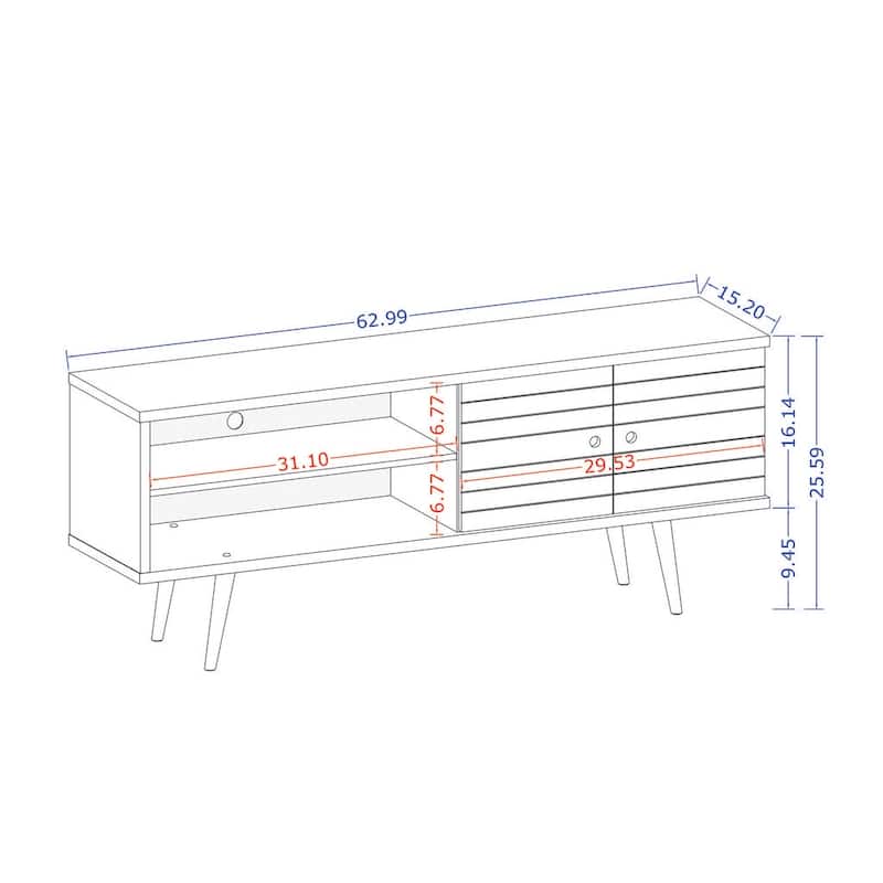 Liberty Mid-Century Modern 3-Shelf TV Stand