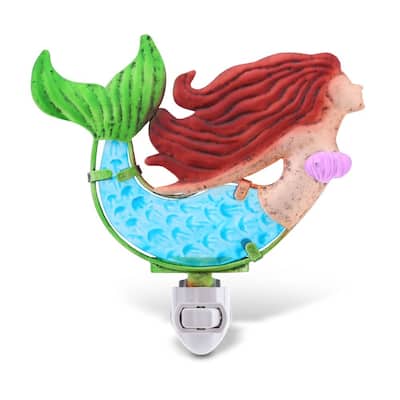 CoTa Global Mermaid Art Night Light, Plug in Manual On And Off Switch - 5.3 x 1.5 x 5.6 inches