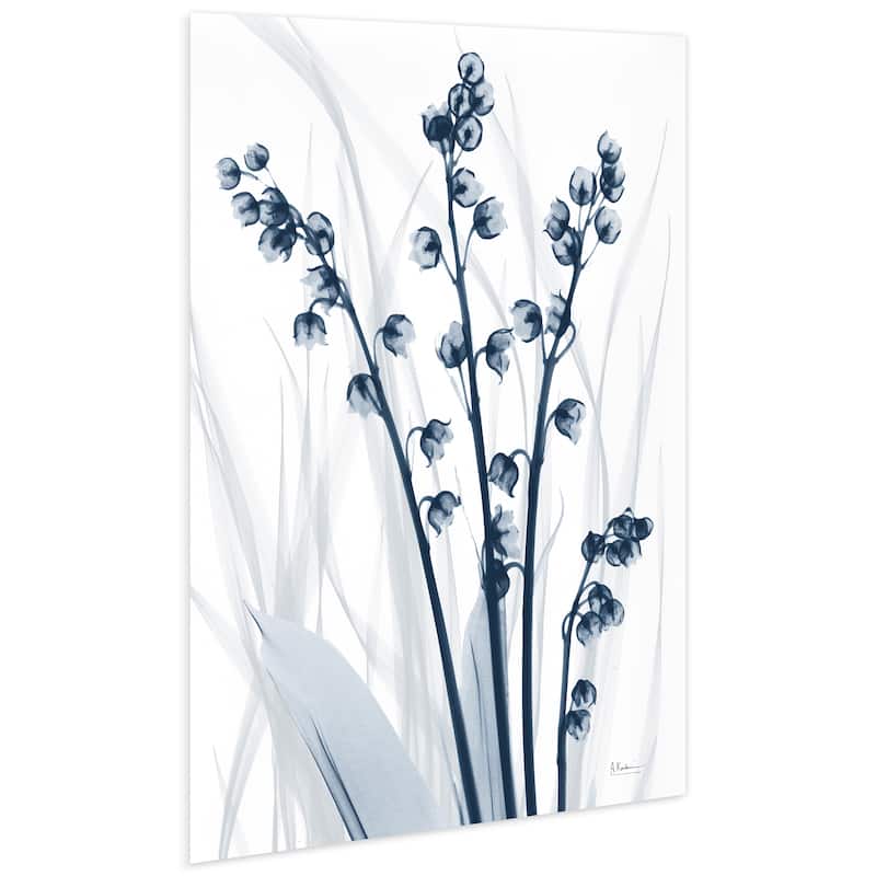 "Radiant Blues 1" Frameless Free Floating Tempered Glass Panel Graphic Wall Art