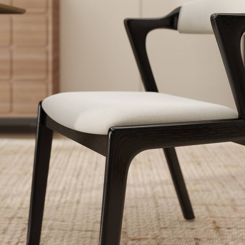 Roundhill Furniture Lavin Walnut Finish Upholstered Dining Chairs, Set of 2