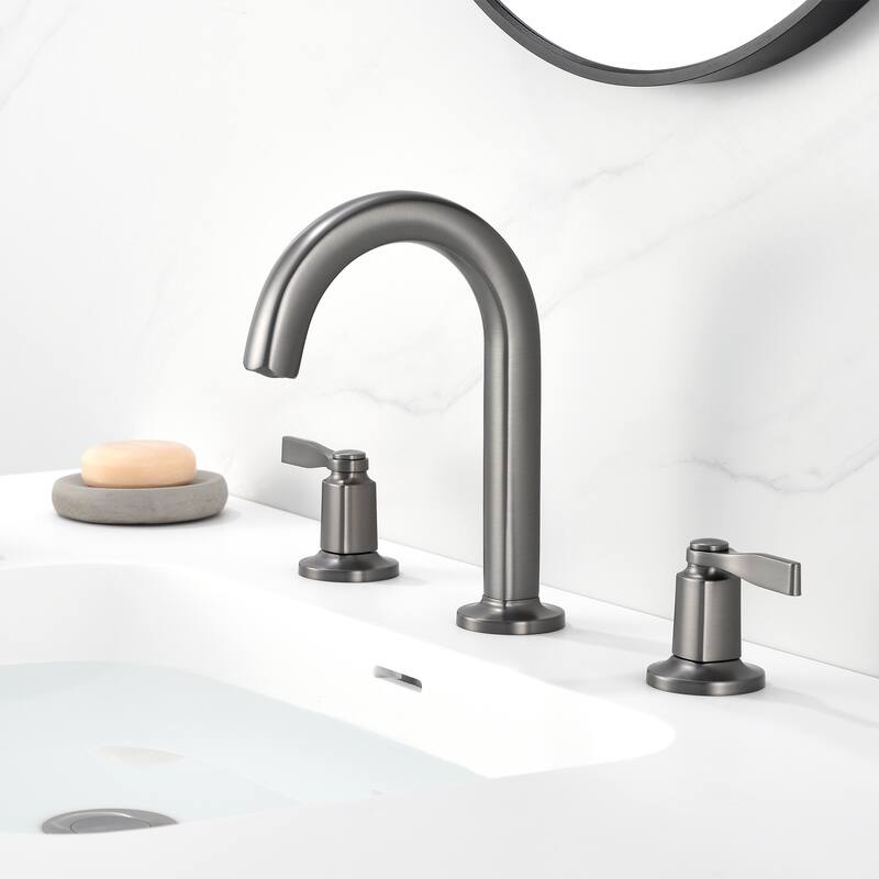 Luxier Larko 8 in. Widespread 2-Handle Bathroom Faucet with Drain