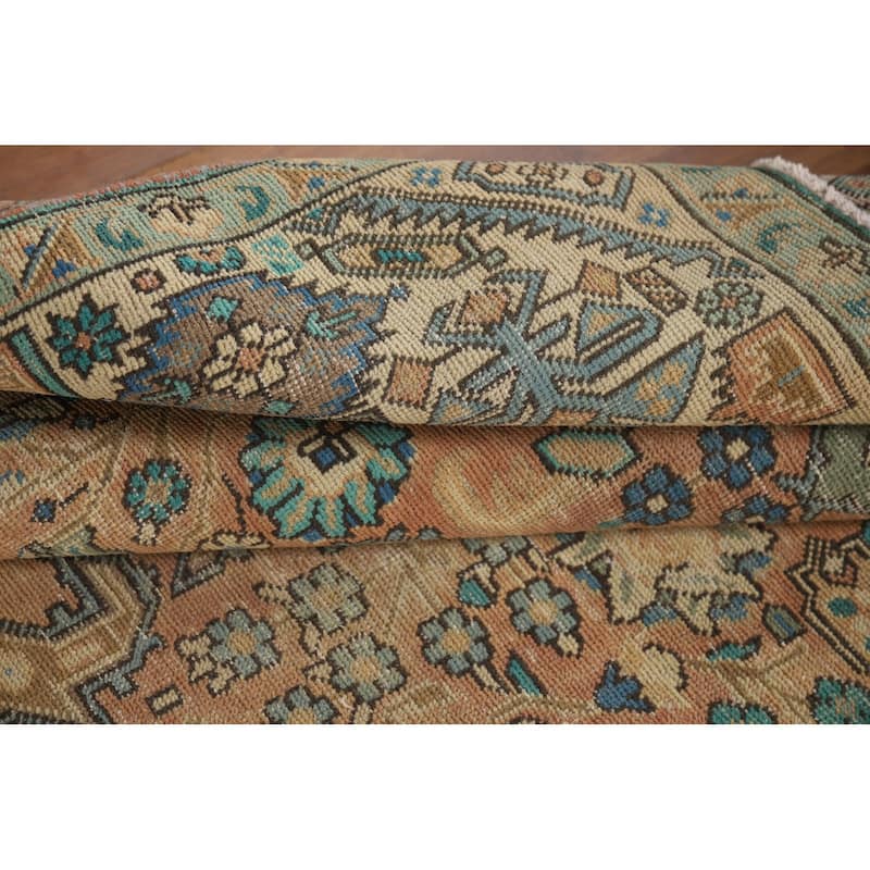 Distressed Traditional Tabriz Vintage Persian Rug Handmade Wool Carpet - 4'10" x 8'0"