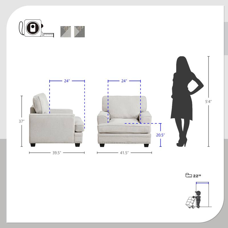 Pombal Chenille Living Room Chair